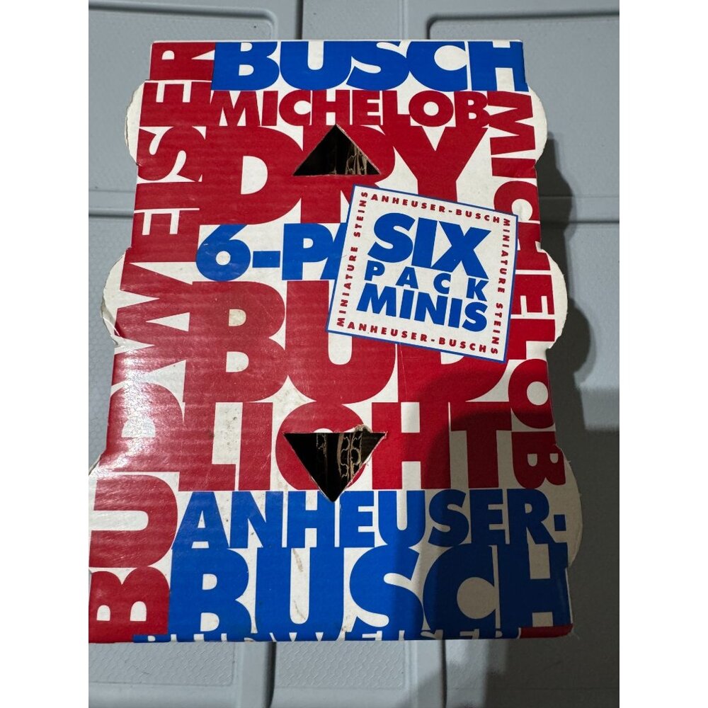 🍺 Anheuser-Busch Six Pack Minis – Mini Beer Steins‎ – Brand New!